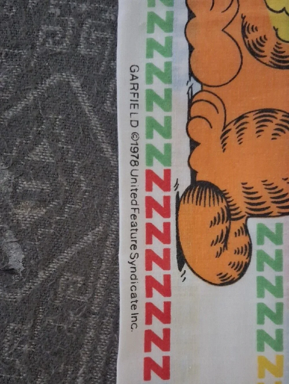 Vintage Garfield Sleepy Cat Cotton Twin Sheet Set